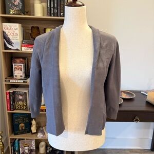 89th & Madison Gray Open Front Cardigan Sweater